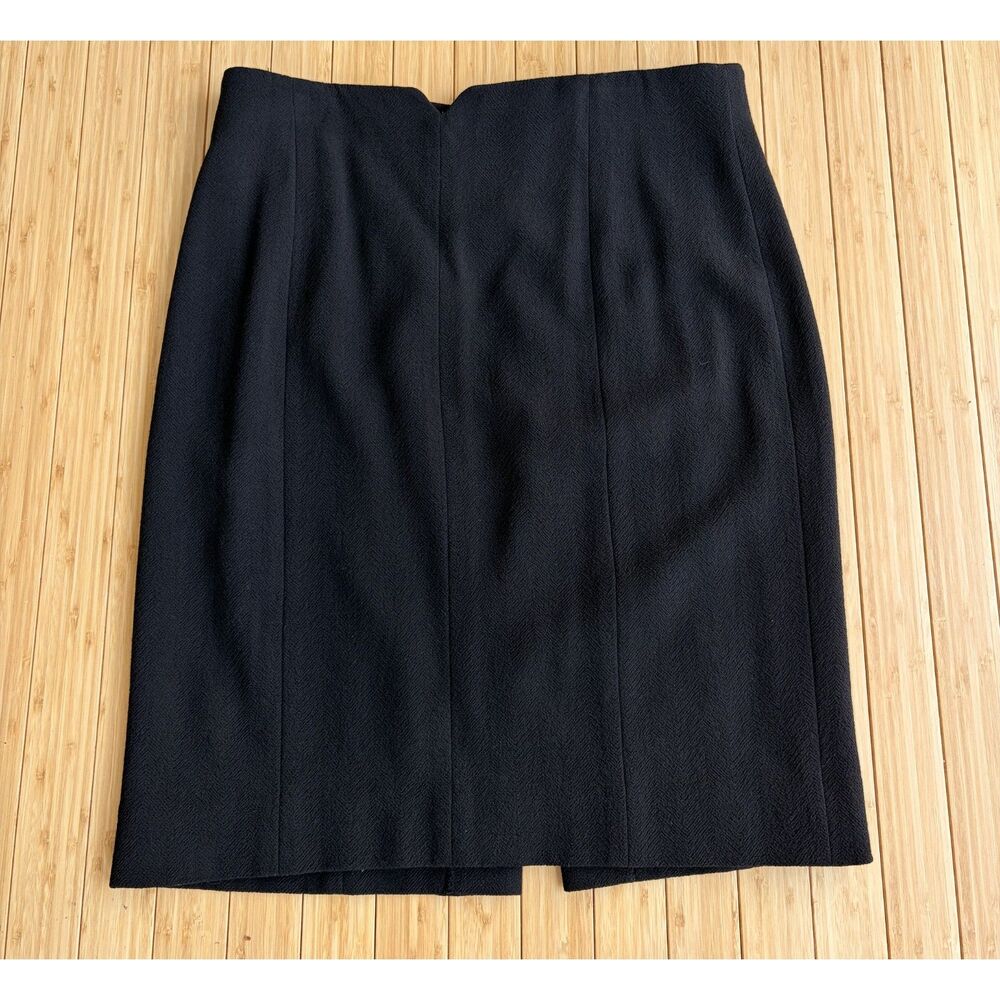 Juliana Collezione 100% Wool Black Textured Pencil Skirt – Women's Size 10